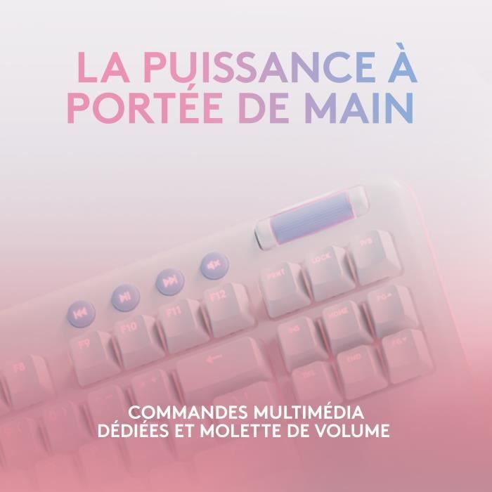 Logitech G - Gaming Keyboard - G715 Mechanical Wireless Tactile (GX Brown) with Wrist Rest - White Mist