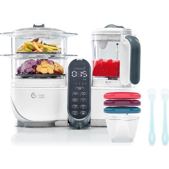 Babymoov Nutribaby Pack ( +) White & 3 Babybols 180ml + 2 spooners - Ideal for diversification