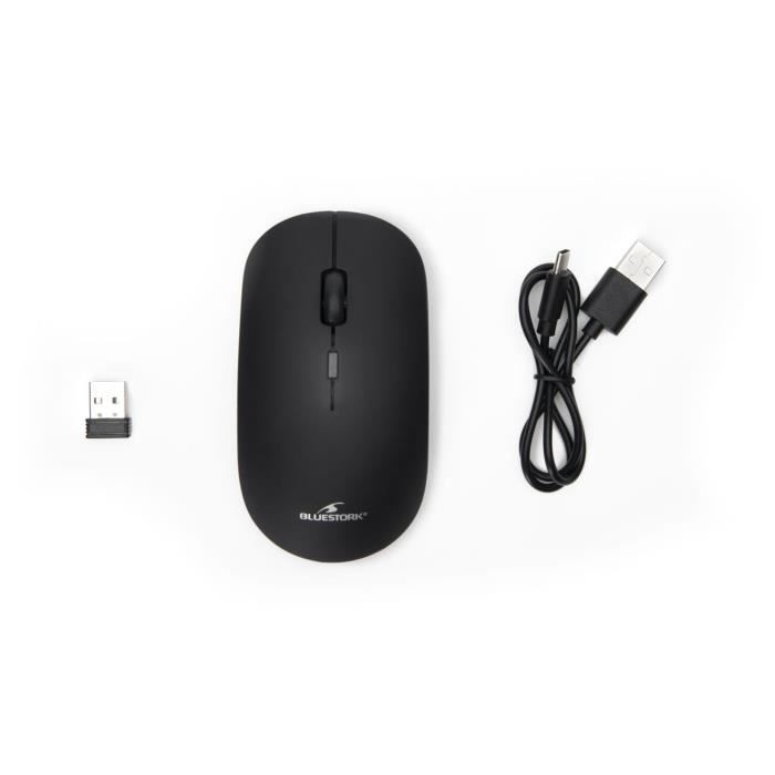 Wireless mouse - THE G-LAB - M-WL-OFF100-BLACK - 2.4g + Bluetooth - Rechargeable - Mac & Windows compatible