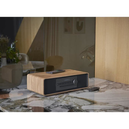 Bluetooth Micro-system - THOMSON - Wood/Black - FM/DAB+/CD/MP3/USB/Induction Radio, 75W, LCD Display, Remote Control, 230V Power Supply