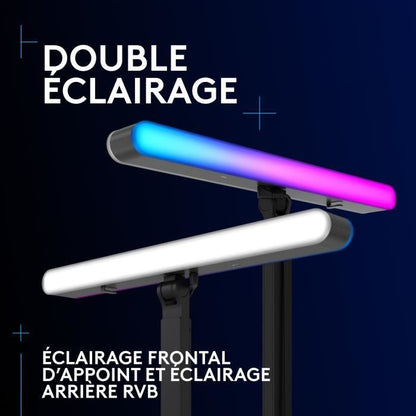 Ring Light Logitech G Litra Beam LX dual premium RGB LED streaming accent light with TrueSoft, LIGHTSYNC, Bluetooth