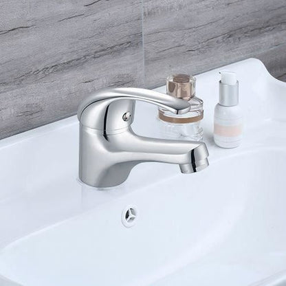 Washbasin mixer - EDOUARD ROUSSEAU - Cardiff - Ceramic cartridge Ø 40 mm - Flow reducing aerator - Fixed spout - Chrome