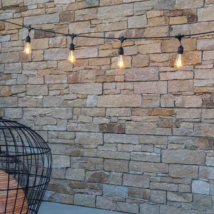 Outdoor light garland - LUMISKY - MAFY 20 LIGHT - 10 m - 20 vintage filament bulbs - E27 - warm white LED