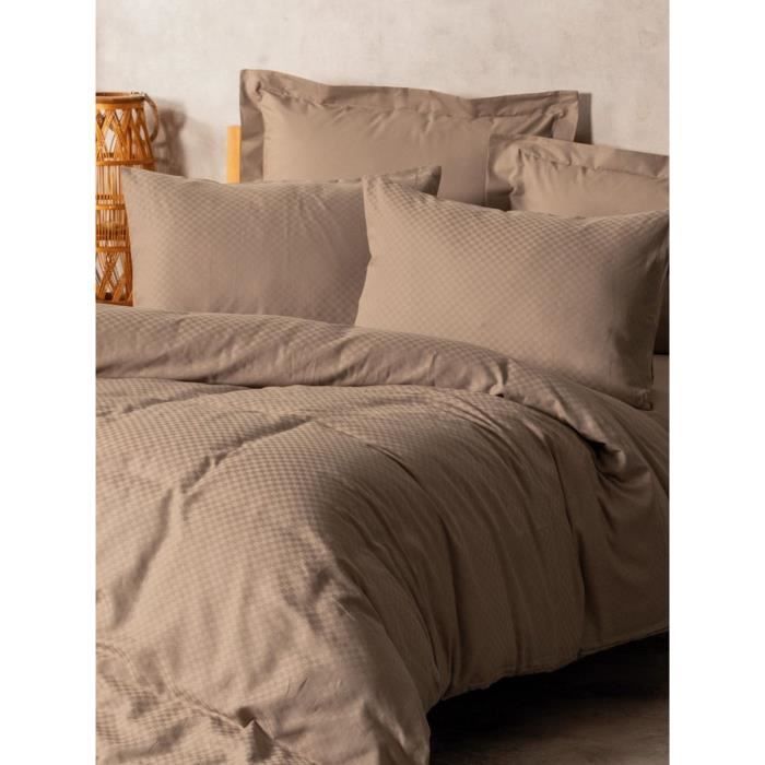 Bedding set - 1 duvet cover 220 x 240 cm + 2 pillowcases 60 x 60 cm - 100% cotton - Mink
