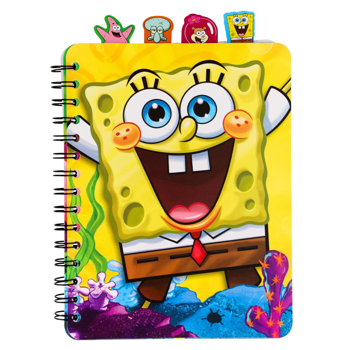 Nickelodeon SpongeBob SquarePants 4-Tab Spiral Notebook With 160 Dotted Sheets