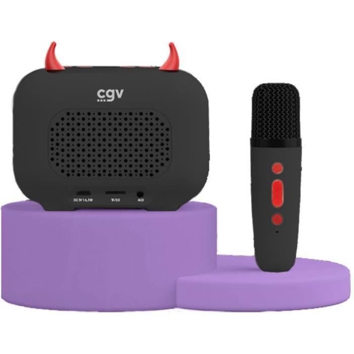 Karaoke kit / Bluetooth speaker and wireless microphone - CGV - DIABLO, Magic voice effects, 8h battery life, USB charging