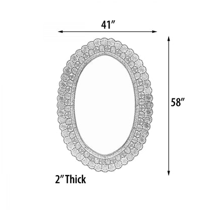 Peruvian Painted Glass Scalloped Mirror