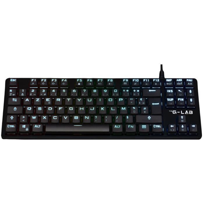 Gaming Keyboard - The G-Lab - KEYZ PLATI. TKL - TKL Format - Mechanical (Red Switch) - Low Profile - RGB - Black