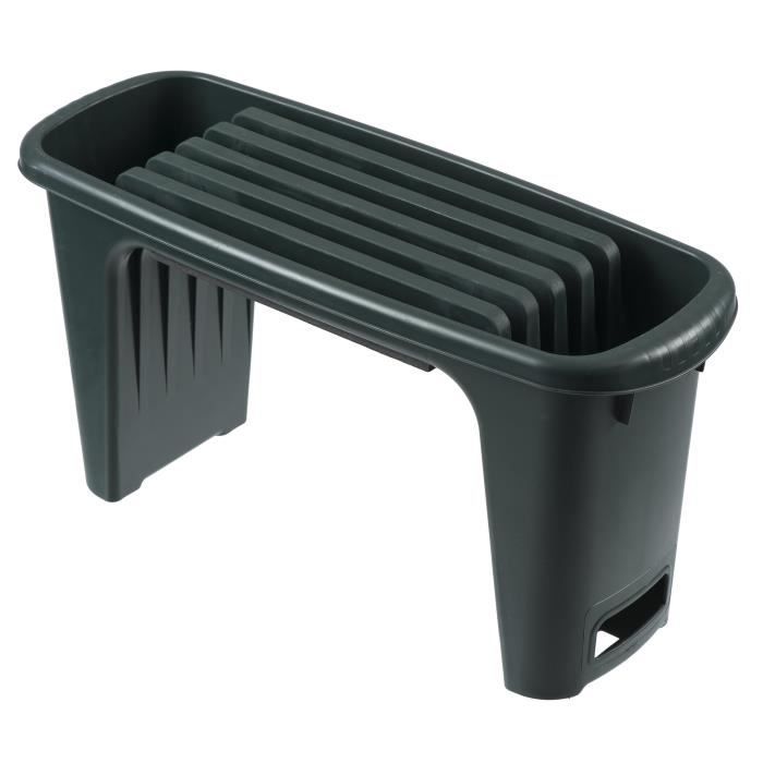 NATURE HDPE knee stool - 2 positions: sitting and kneeling - H 34 x 65.5 x 25 cm - Green