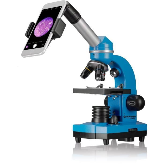 BIOLUX SEL - BRESSER JUNIOR student microscope - 40x-1600x magnification - experiment kit - blue