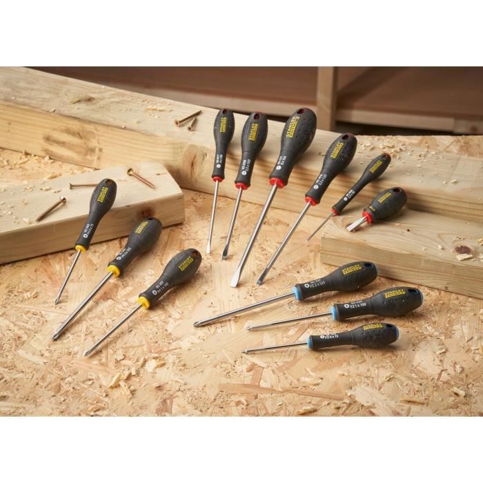 12 Piece Screwdriver Set - STANLEY FATMAX - FMHT65426-0 - Electrician + Mechanic + Phillips + Pozidriv