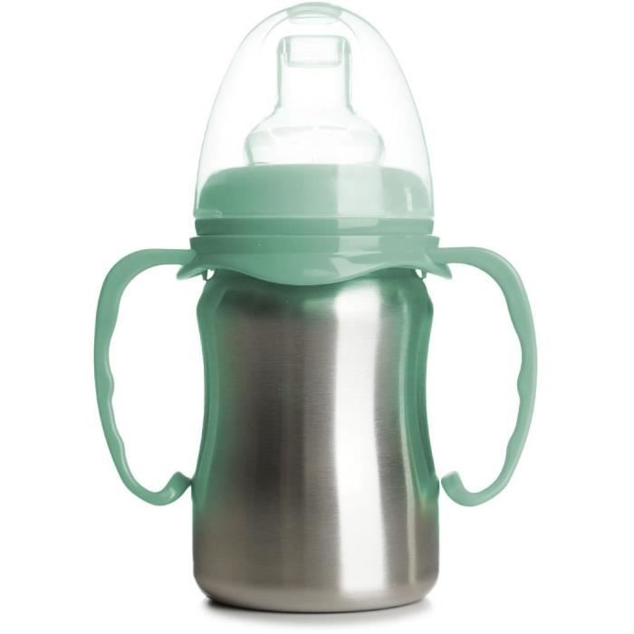 Learning cup - THERMOBABY - Stainless steel - 180 ml - Cactus green - Ergonomic and leak-proof