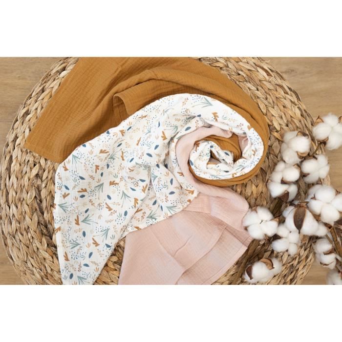 Maxi swaddle - Printed - 100x100 cm - Old pink