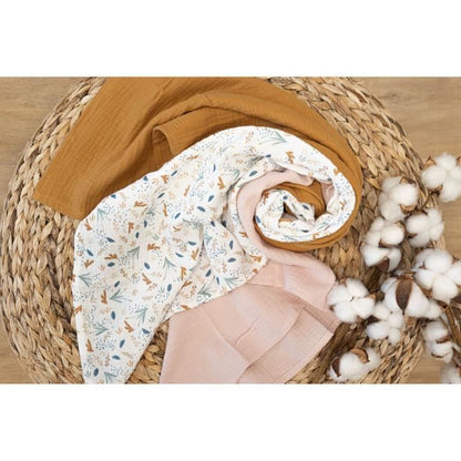 Maxi swaddle - Printed - 100x100 cm - Old pink