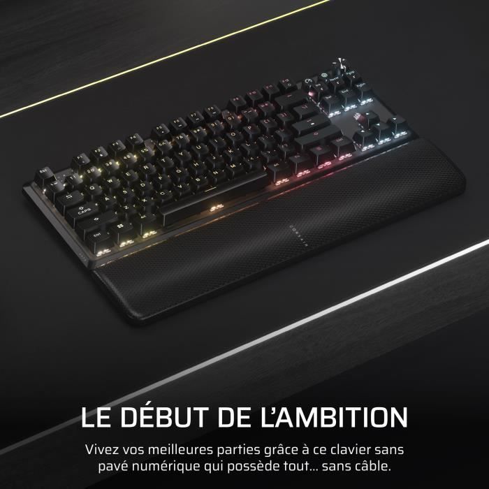Gaming Keyboard - CORSAIR - K70 Core TKL Wireless - RGB, MLX Red v2 Switches