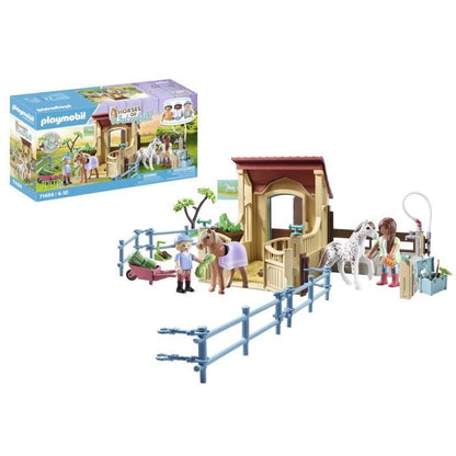 PLAYMOBIL 71494 Horses of Waterfall - Horses with Box and Ponies - Ages 4 and up - Creative Role Play