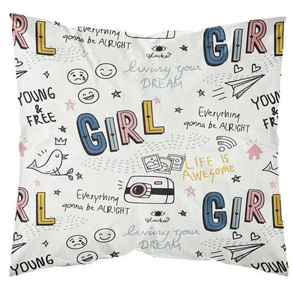 TODAY Kids First 1.11 Children's bed set - 1 person - Duvet cover 140 x 200 and 1 pillowcase 63 x 63 - White print