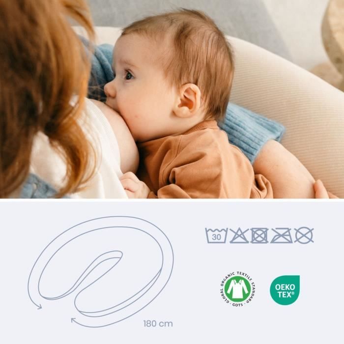 Pregnancy and nursing pillow - DOOMOO - Buddy - Ultra comfort - Oeko-Tex certified - Corduroy Beige