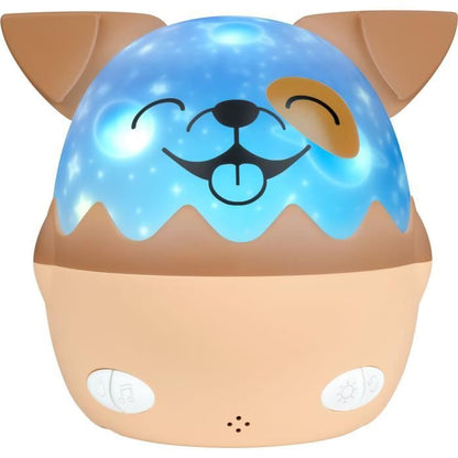 Wireless Musical Night Light - BIGBEN - Dog - 360° Projection, 13 Movies, 8 Melodies, Remote Control, USB-C Battery