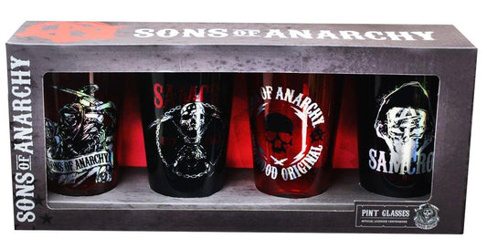 Sons of Anarchy Foil Print Pint Glasses, Set of 4