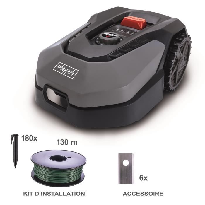 Scheppach RoboCut XL600 Connected Robot Lawn Mower 600m2 with Charging Station | Up to 600 m² | Rain Sensor | WiFi & BT