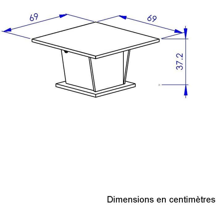 ATOS Bar Coffee Table - Square - Helvezia Oak / White - 69 x 69 x 38 cm