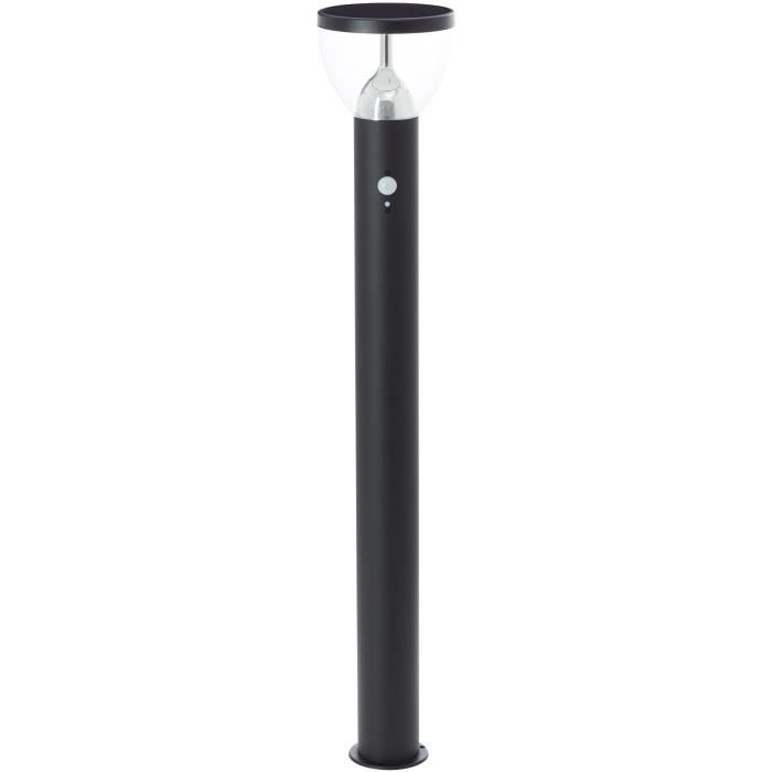 Outdoor bollard - BRILLIANT - TULIP - LED and solar - Motion detector - Stainless steel and plastic - 4 W - Black