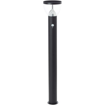 Outdoor bollard - BRILLIANT - TULIP - LED and solar - Motion detector - Stainless steel and plastic - 4 W - Black