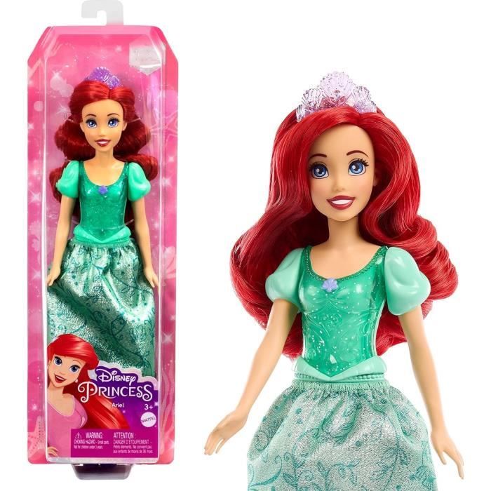 Ariel Doll 29 cm, Mattel Disney Princess Doll Dress Up and Accessories HLW10