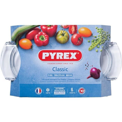 PYREX - 460A000 / 7143 - Oval casserole - 38cm * 23cm - Pyrex Classic - 4,4L + 1,4L