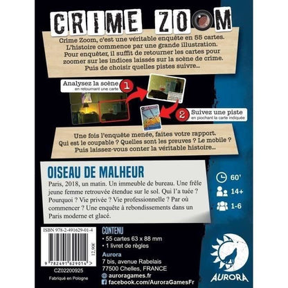 Crime Zoom: Bird of Misfortune - Asmodee - Investigation game - Ages 14 - 30 minutes to 1 hour