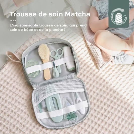 Babymoov baby care kit - birth - in recycled fabric certified GRS -10 accessories, matcha