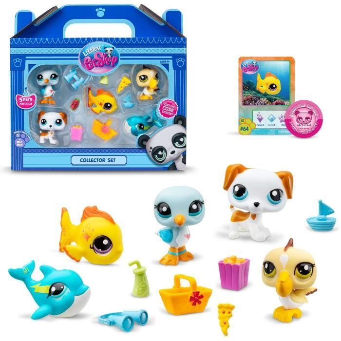 BANDAI - Littlest Pet Shop - Collector Set Theme Beach - 5 animals and accessories - BF00517