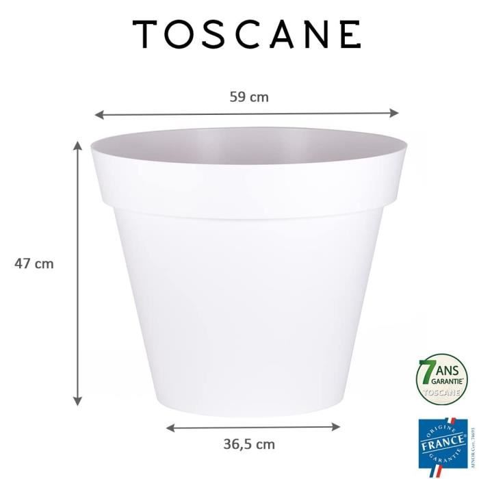 EDA Tuscan round flower pot - Ø 60 x h 47 cm - 76 l - white