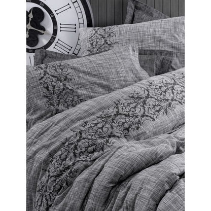 Bedding set - 1 duvet cover 220 x 240 cm + 2 pillowcases 60 x 60 cm - 100% cotton - Grey