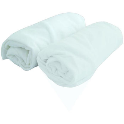 DOUX NID Set of 2 fitted sheets White 60x120 cm