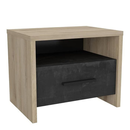 Demeyere bedside table 1 drawer - Kronberg chene decor - L 49.6 x D 36.3 x H 40.1 cm - Colorado
