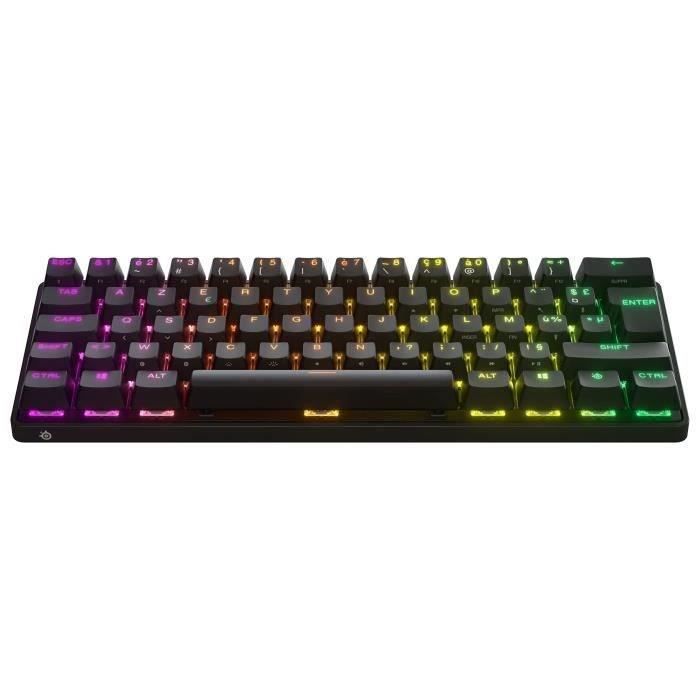 Gaming Keyboard - AZERTY - STEELSERIES - Apex Pro Mini Wireless FR - Without Numeric Keypad - Backlit - Black