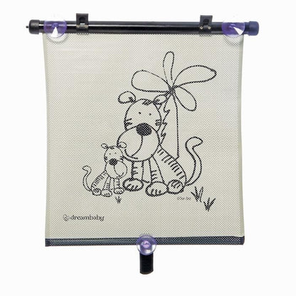 Car Window Roller Blind - DREAMBABY - Double Sided Zebra & Tiger Print - Adjustable 2pcs