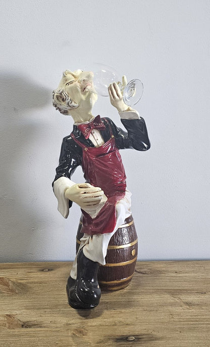 Sitting Connoisseur on Barrel