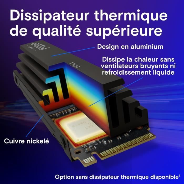 Crucial T700 - Internal SSD - 2 TB - PCI Express 5.0 (NVMe)