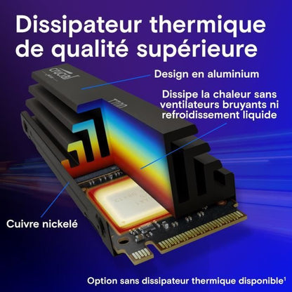 Crucial T700 - Internal SSD - 2 TB - PCI Express 5.0 (NVMe)