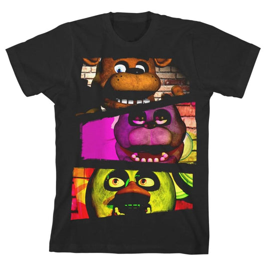 Five Nights at Freddy's "Characters" Boy's Black T-Shirt: Medium