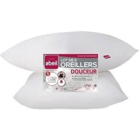 Abeil Lot of 2 soft pillows - 60 x 60 cm - White