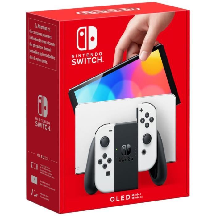 Nintendo Switch console (OLED model): New version, Intense Colors, 7-inch screen - with a White Joy-Con