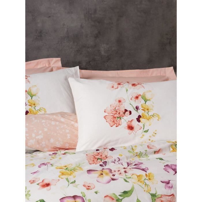 Bedding set - 1 duvet cover 220 x 240 cm + 2 pillowcases 60 x 60 cm - 100% cotton - White