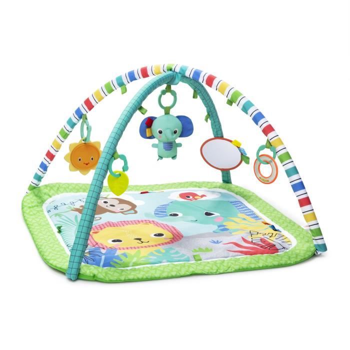 BRIGHT STARTS Unicorn Crew play and activity mat, green, toys included and detachable, from birth