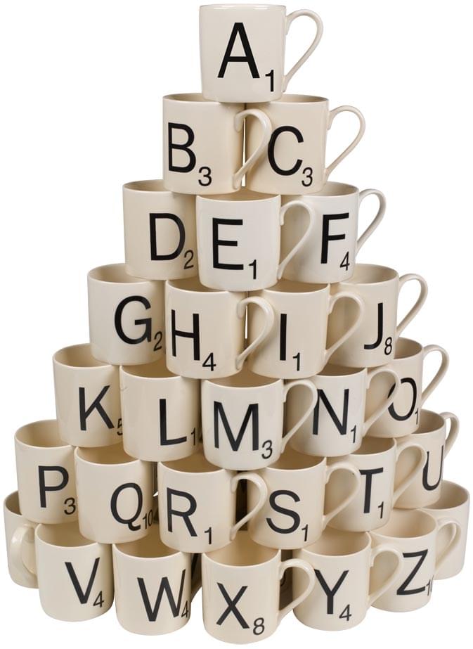 Scrabble Coffee Mug - Choose Your Letters Letter O