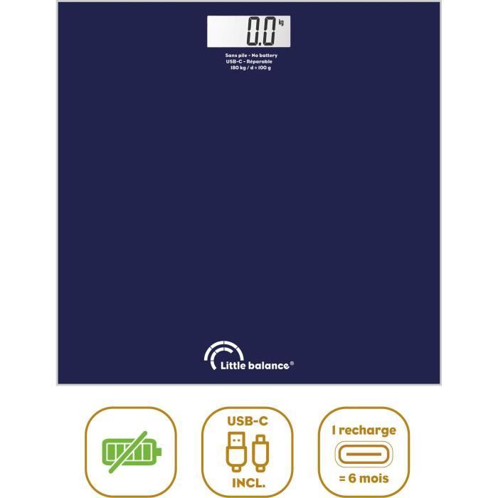 Bathroom scale - LITTLE BALANCE - SB3 - USB-C - Midnight blue