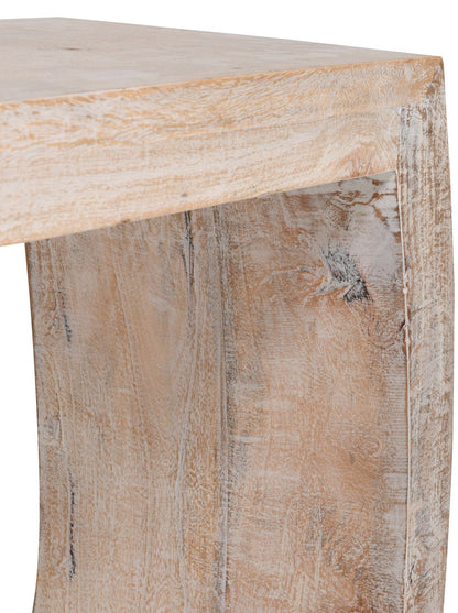 Mango Curved Console Table White Wash